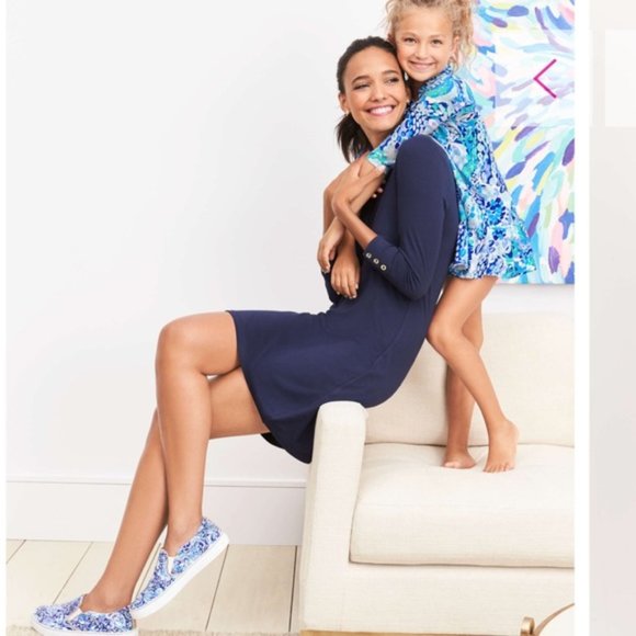 NWOT Lilly Pulitzer Ansley UPF 50 Polo Shirt Dress, XXS, Navy Blue - Picture 2 of 9